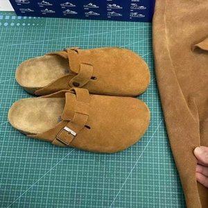 Sandalias Planas Tipo Mocasín con Punta Abierta para <span class=keywords><strong>Arizona</strong></span>, Plantilla Cómoda de <span class=keywords><strong>Eva</strong></span>, Cierre Deslizante de Cuero Genuino para la Temporada de Otoño - Product Image 1