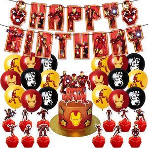 Globos de Látex con Temática de Iron Man de Los Vengadores, Adorno para Pastel, Banner, Decoraciones para Fiestas de <span class=keywords><strong>Cumpleaños</strong></span> Infantiles de <span class=keywords><strong>Marvel</strong></span>, Baby Shower - Product Image 1