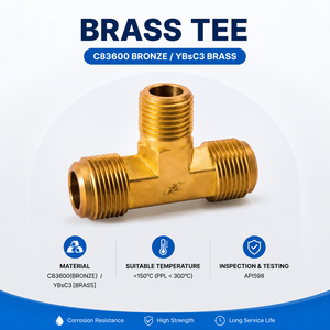ข้อต่อท่อทองเหลืองขนาด 1/2'' * 1/2'' * 1/2'' แบบ JIC 45 Flare Tee เกลียว BSPT สำหรับเรือยอชท์ ผลิตในไต้หวัน - Product Image 6
