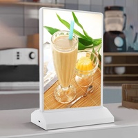 Boutique-marque Rechargeable A4 LED boîte à lumière affichage double face émettant de la lumière utilisation intérieure Logo support de table