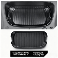 Organisateur de coffre avant et arrière compatible avec Tesla Model Y 2025 - Boîte de rangement pour voiture Tesla, accessoires intérieurs