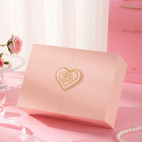 YZ Rosa Luxus-Geschenkbox mit Doppelöffnung aus Recyclingmaterialien und Prägedruck für Valentinstag und Geburtstagsgeschenke