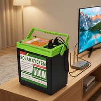 Centrale Électrique Portable 500W 384Wh LiFePO4 à Onde Sinusoïdale Modifiée, Générateur Solaire avec Port Type C pour Camping, Maison et Urgences