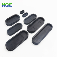 Passe-câble en caoutchouc de silicone de forme ovale double face Passe-câble en caoutchouc noir