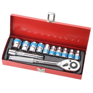 12 Piece 1/2 In Socket Wrench <b>Set</b> With Ratchet And Extensions For Automotive Repair <b>Tool</b> Box Carbon Steel - Product Image 1