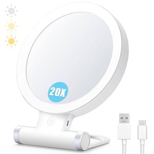 Espejo Cosmético de Escritorio Personalizado al por Mayor con Aumento de 10X y Luz LED de un Solo Lado - Product Image 1
