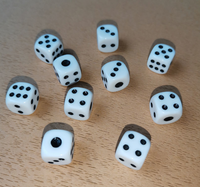 Dés polyédriques personnalisés en acrylique blanc et noir de 10 mm, coins carrés droits, pour jeux de société