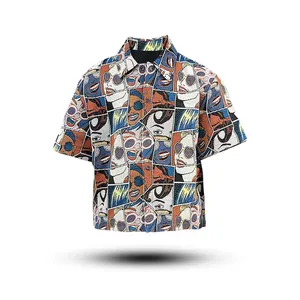 tapestry fabric custom tapestry men's button up shirts jacket and shorts