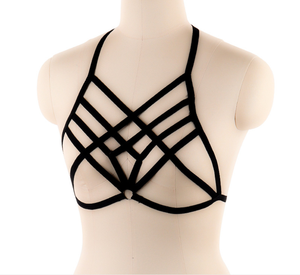 Tiger Underwear New Design Bandage Pentagram Sexy <strong>Harness</strong> <strong>Bra</strong> Elastic Straps Bandage Sexy Cupless Women Honeymoon <strong>Bra</strong> - Product Image 3