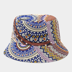 2025 Mới Thời Trang Graffiti Xô Hat Cô Gái Vẽ Tay Ngoài Trời Paisley Thực vật In Ấn Xô Hat - Product Image 2