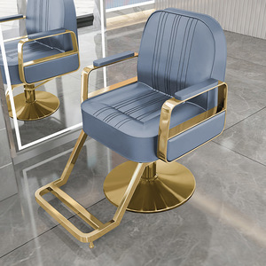 Chaise de barbier professionnelle durable en acier inoxydable avec siège en cuir réglable et pompe hydraulique pour les coiffeurs de salon - Product Image 5