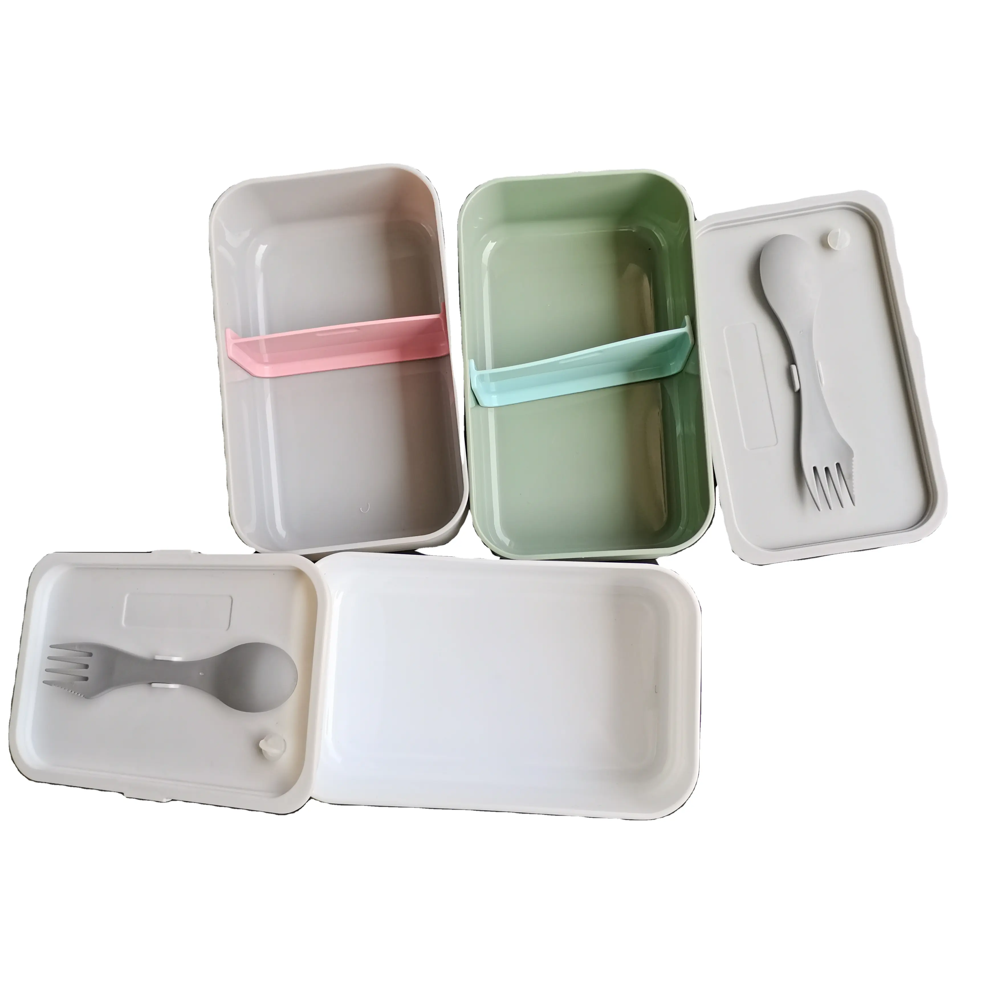 Bewegen Compartiment Microwavable Voedsel Opslag Container Doos Plastic Bento Box Kids Japanse Pp Lunch Box Met Lepel Vork