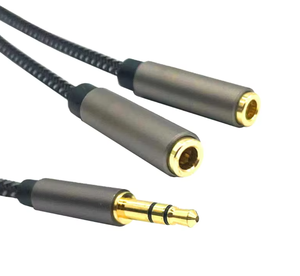 Cable de extensión divisor AUX estéreo de Audio de 3,5mm, <span class=keywords><strong>adaptador</strong></span> de conector de auriculares Dual de nailon para coche, divisor de Audio conveniente para coche - Product Image 5