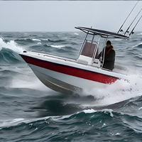 Bateau de pêche Chaser 430, direction mécanique, 4,3 m, fibre de verre, bateau côtier, éclairage de navigation LED, rail en acier inoxydable 316