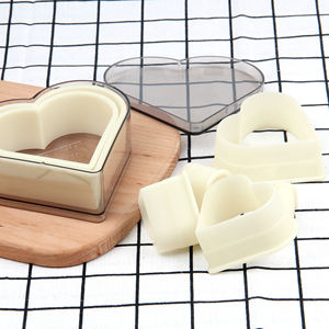 Juego de moldes para hornear en forma de corazón de nailon de 7 piezas con borde liso pastel Fondant cortador para moldes para hornear galletas - Product Image 4