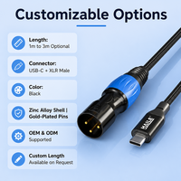 Câble de raccordement audio Type-C vers XLR mâle simple, pour téléphone, PC, iPad vers haut-parleur actif, mixeur, amplificateur, longueur personnalisable