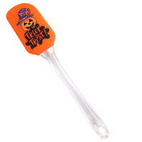 Spatule en silicone pour Halloween avec manche transparent, outil de cuisson résistant à la chaleur pour mélanger la crème et la pâte à gâteau