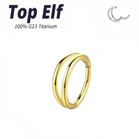 Anneau de nez segmenté à charnière simple en titane G23 ASTM F136, rond classique avec zircon, bijoux de piercing corporel