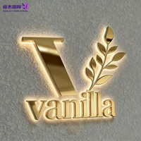 Lettres LED 3D en acier inoxydable sur mesure de haute qualité avec éclairage halo inversé, logo mural commercial, décoration intérieure pour entreprises