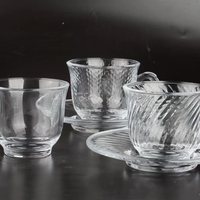 Service de tasses à thé et à café en verre flint sans plomb, personnalisé, avec soucoupe, style américain, cadeau d'affaires, fourni directement par l'usine