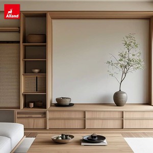 Muebles de Salón Estilo Wabi-Sabi de Allandgroup, Muebles Japoneses de Madera para el Hogar, Diseño Interior Nórdico, Estilo Japandi, Mueble de TV de Pared de Roble Blanco - Product Image 1