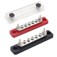 Barre omnibus 5 voies avec couvercle transparent, bornier en cuivre 100A pour automobile, bateau, camping-car