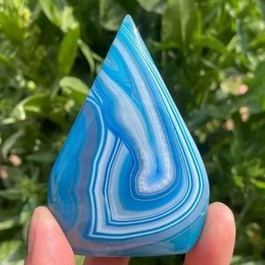 Vente en gros de sculptures de guérison, agate bleue de haute qualité, sculpture en forme de larme, cristal en forme de larme, artisanat pour bijoux, cadeaux - Product Image 1