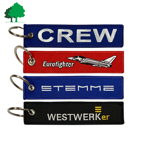 Custom Embroidery Keychain Double Sided <strong>Personalized</strong> Logo Merrow Border <strong>Key</strong> Tag <strong>Key</strong> <strong>Ring</strong> for Gift Promotion - Product Image 1