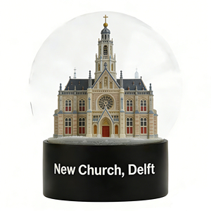 Globe à neige personnalisé en résine Pays-Bas Nouvelle Église de <span class=keywords><strong>Delft</strong></span> pour souvenirs religieux, cadeaux de voyage et objets de collection - Product Image 1