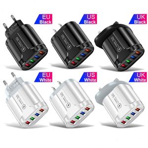 ลดราคา! ที่ชาร์จโทรศัพท์มือถือแบบติดผนัง 4 พอร์ต USB อเนกประสงค์ ชาร์จเร็ว สำหรับ iPhone Samsung Xiaomi Huawei - Product Image 2