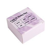 Emballage de luxe personnalisé avec logo pour savon, papier couché 300 g/m², finition brillante, recyclable, avec rabat, imprimé sur mesure, fleurs de savon