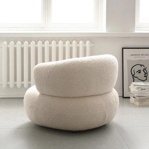 Divano Singolo Girevole in Stile Nordico, Best-Seller con Struttura in Legno Massello e Rivestimento in Velluto per Soggiorno Salotto Compatto per Ospiti in Camera da Letto - Product Image 2