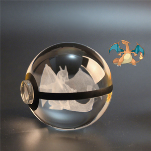 Boule de cristal Pokeball lumineuse 8 cm, boules <span class=keywords><strong>Pokemon</strong></span> <span class=keywords><strong>Go</strong></span>, lumières nocturnes, peinture artisanale, gravure 3D, jouets de Noël, cadeau en gros - Product Image 6