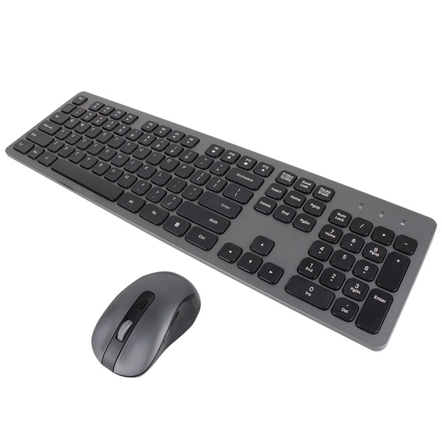 VCOM Waterproof 2.4GHz Wireless Keyboard Mouse Combo 104 Keys Laptop Computer Keyboard Adjustable DPI Mouse Set