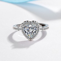 Trendy hartvormige ring van verguld 18K goud met zirkoon, open verstelbaar, damesring voor Valentijnsdag, liefdesbelofte