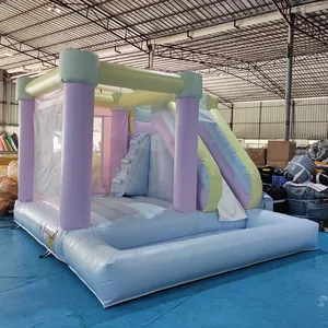 Bán hàng trực tiếp thương mại Inflatable nhà bị trả lại cầu vồng Inflatable lâu đài bouncy với Slide