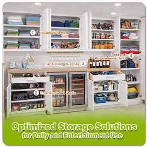 Meuble de rangement moderne pour sous-sol |   Armoires de sous-sol personnalisées en usine |   Armoire de rangement en bois CARB-2 pour sous-sol américain - Product Image 2