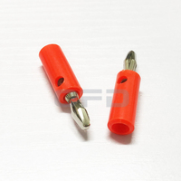 Connecteur Jack Audio Rouge 4mm pour Haut-parleur, Fiche Banane Nickelée 4mm pour Haut-parleur, Connecteurs à Vis Rouge