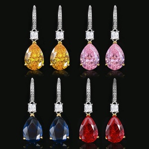 2026 New High Quality Jewelry Eco-friendly Copper Pear Cut 10*14mm Yellow Zircon Drop <b>Earrings</b> for Refined Daily Wear - Product Image 5