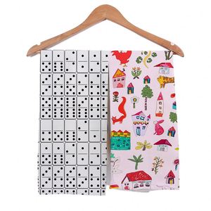 Serviettes de cuisine rectangulaires imprimées réutilisables à rayures 100% coton, douces et absorbantes, chiffons à vaisselle - Product Image 1
