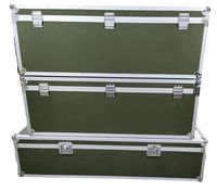 Mallette à outils Durable personnalisée grande mallette de transport en aluminium, vitrine verte, boîte en aluminium de transport terrestre