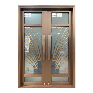 Puerta de Villa de gran tamaño de buena calidad, diseño de bisagra resistente de aleación de aluminio, puertas modernas de acero inoxidable para residencia - Product Image 1