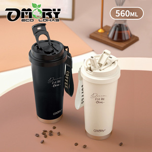 Best Selling OMORY 560ml 316 Ceramic Coating Travel Cup Dual Drink Cup <b>with</b> <b>Straw</b> for Car Use - Product Image 2