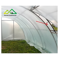 Grande serre multi-chapelles à double arche et double membrane en acier galvanisé à chaud avec panneaux en polycarbonate pour légumes et fruits