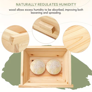 Boîte à pâte à <span class=keywords><strong>pizza</strong></span> en bois naturel, 1 ensemble avec couvercle et poignée - Product Image 4