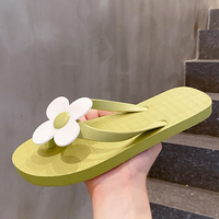 Sandales tongs turquoise de qualité supérieure, tongs mignonnes avec décoration florale à 4 pétales, semelle plateforme, adhérence texturée, chaussures de plage