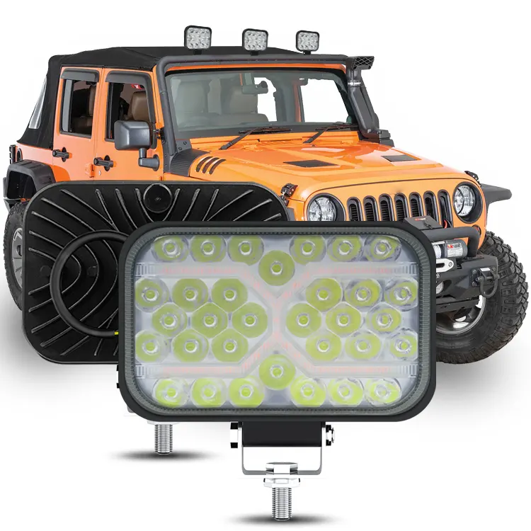 Auto Verlichting Systemen 5X7 Led 5.75 Inch Led Koplamp Led Licht Bar Led Offroad Licht 96W Led mistlamp Wit Geel Knipperende