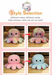 Peluche de pulpo reversible de gran venta con expresiones de doble cara, muñeco de animal que gira de cara, regalo de peluche de pulpo - Product Image 2