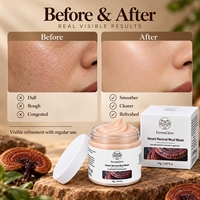Masque facial revitalisant à l'argile et aux champignons Reishi fermentés, hydratant, lissant, raffermissant, anti-âge, renouvelant et réparateur de la peau