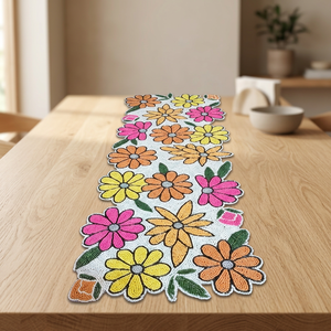 Camino de Mesa Bordado con Diseño Floral, Estilo Bohemio, Lavable, Decoración para el Hogar - Product Image 2